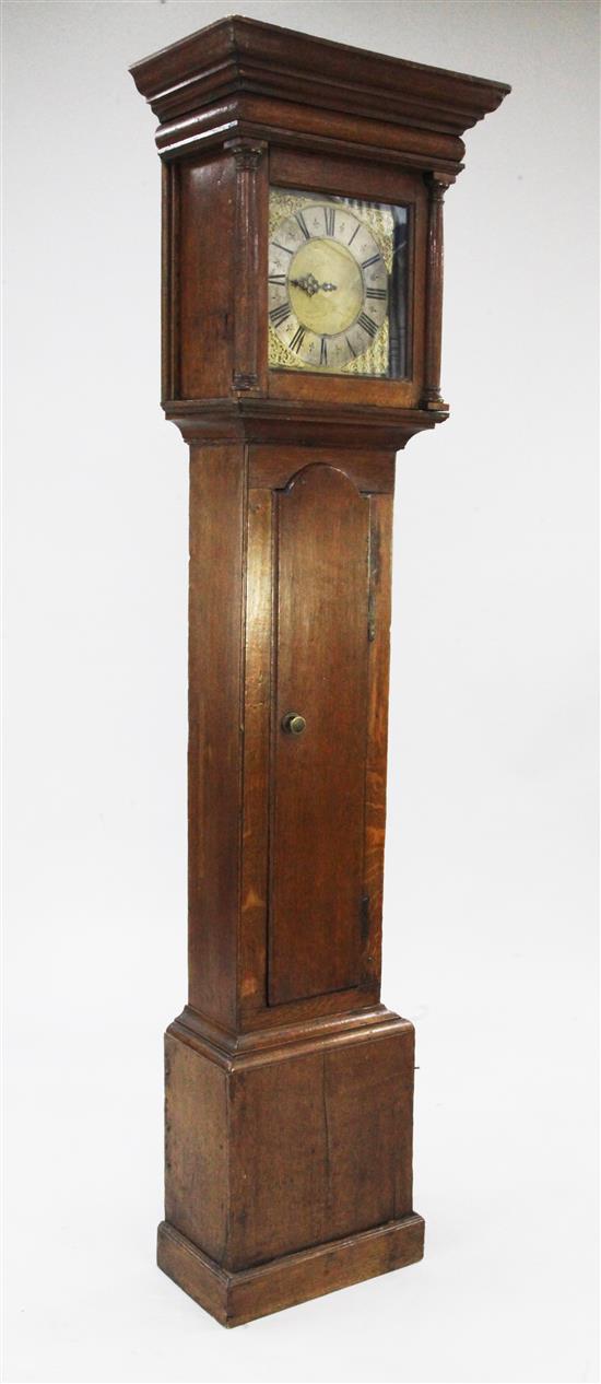 Thomas Dadswell, Burwash. A George III oak thirty hour longcase clock, 6ft 4in.